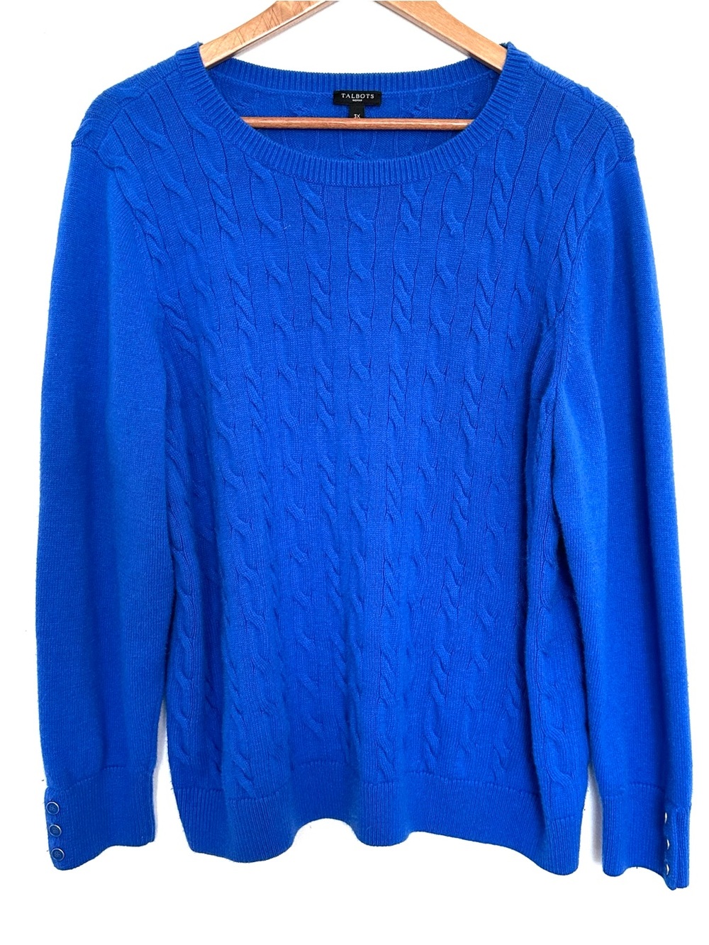 Talbots Plus Sweater Women’s 3X Blue Long Sleeve Pullover Crewneck